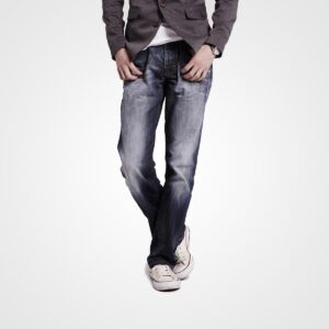 Stylish men's casual outfit featuring denim jeans, blazer, and sneakers, suitable for wedding guests and semi-formal occasions.