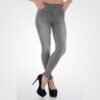Stylish gray denim skinny jeans with distressed rips, fitted silhouette, and classic five-pocket design, perfect for casual or semi-formal occasions.