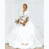 Maria satin A-line wedding dress with embellished neckline and elegant detailing, available at Yes I Do Bridal Lekki, Lagos, Nigeria