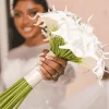 Luxury bridal bouquet with blush and ivory flowers, available at Yes I Do Bridal Lagos showroom
