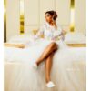 Luxury White Bridal Robe with Lace Trim – Yes I Do Bridal Lekki Lagos. Flipflops Bridal Slippers – Yes I Do Bridal Lekki, Lagos, Nigeria