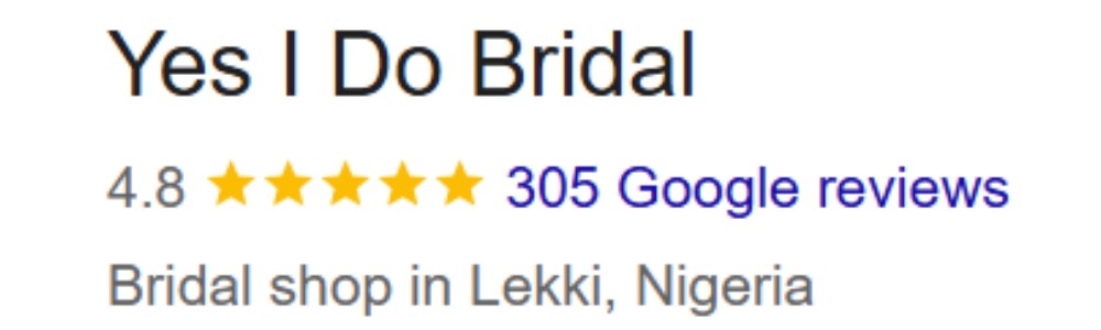 Yes I Do Bridal Google Reviews