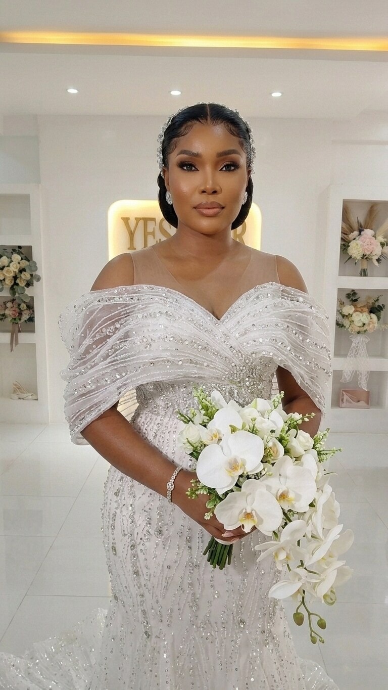 Charlotte wedding gown neckline and bodice detail