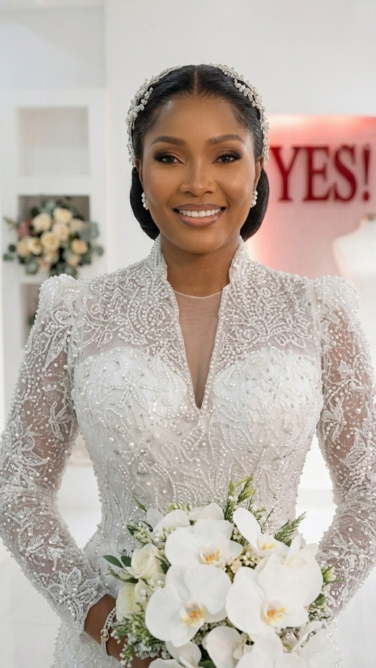 Olivia wedding gown bodice detail