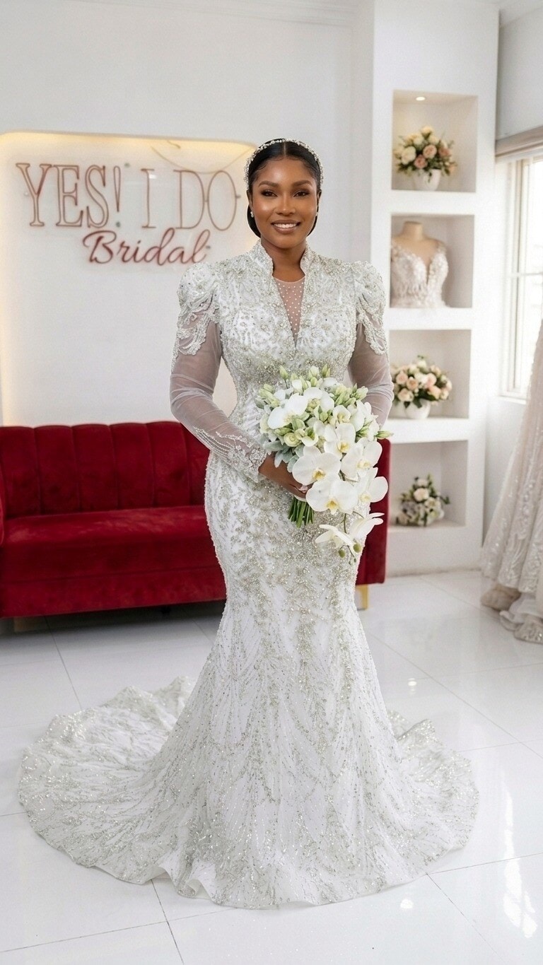 Victoria wedding gown from Yes I Do Bridal in Lekki, Lagos